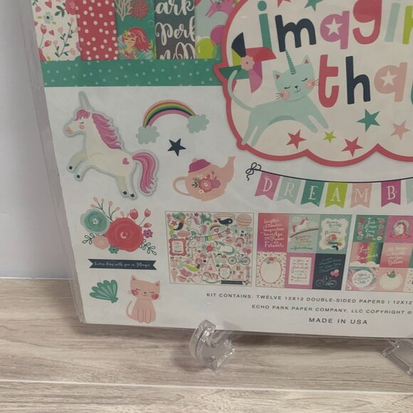 Echo Park "Imagine That" Mermaids Unicorns Craft Scrapbook Junk Journaling Kit - Picture 4 of 7